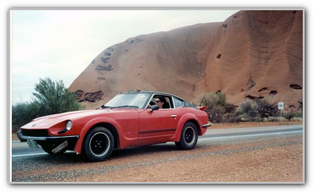 CJ at Ayers Rock Circa 1991 - Note calf damage to car